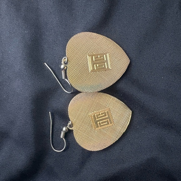 Cloisonné Floral Heart Earrings with Pink and Blue Accents - Picture 4 of 4